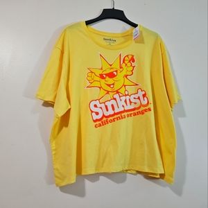 New NWT Women's Cropped Graphic T Shirt Plus Size 3X SunKist California Orange